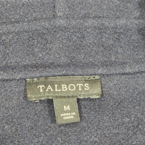 Talbots Vest Womens Medium Navy Tan Double Face Shawl Collar Preppy Western - Picture 4 of 9